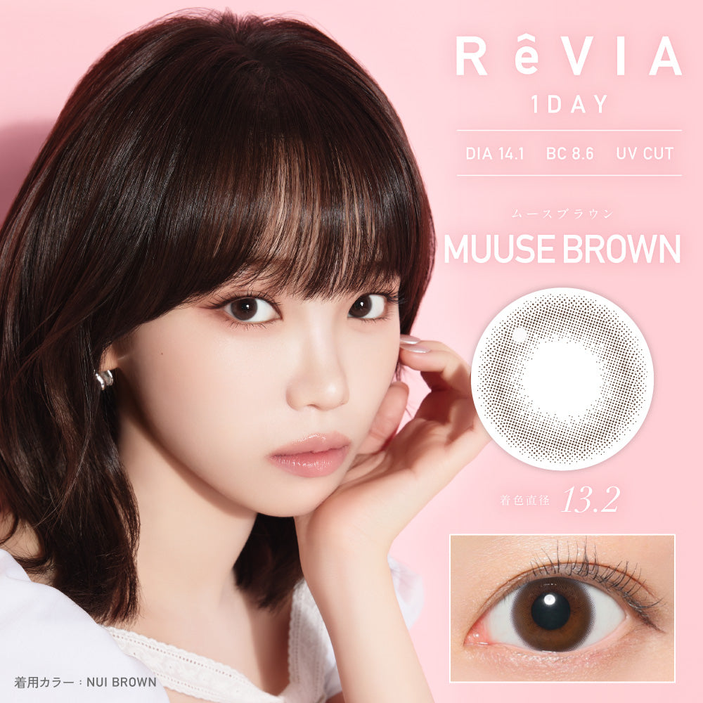 Mousse Brown [ReVIA] | 1day Colored Contact Lens - DIA 14.1mm