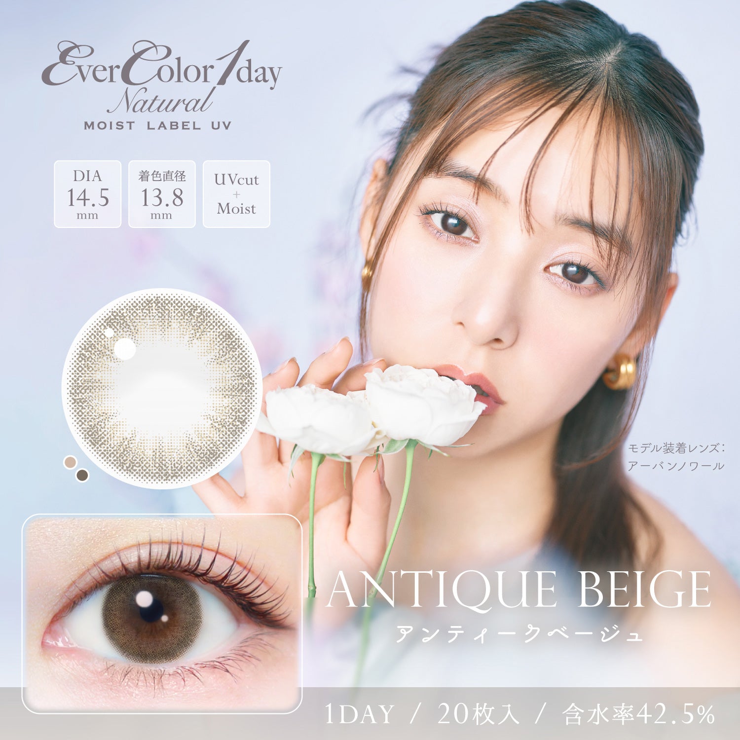 Antique Beige [EverColor] | 1day Colored Contact Lens - DIA 14.5mm