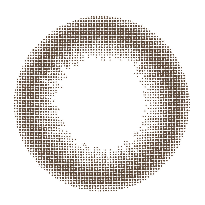 カラーコンタクトレンズ、ReVIA ブラウン | 1monthのレンズ画像
