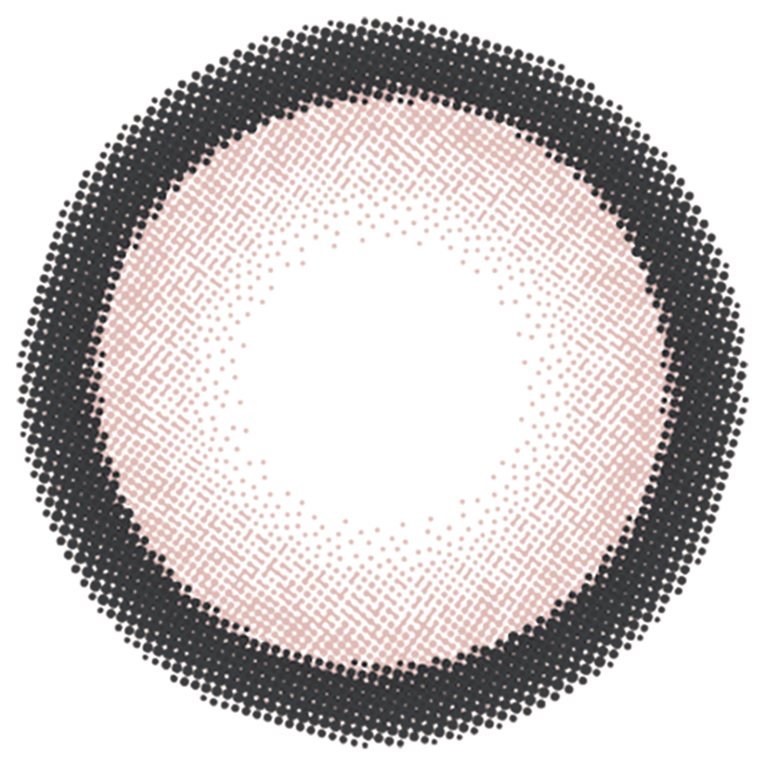 カラーコンタクトレンズ、Flurry by colors リングピンクブラウン | 1dayのレンズ画像