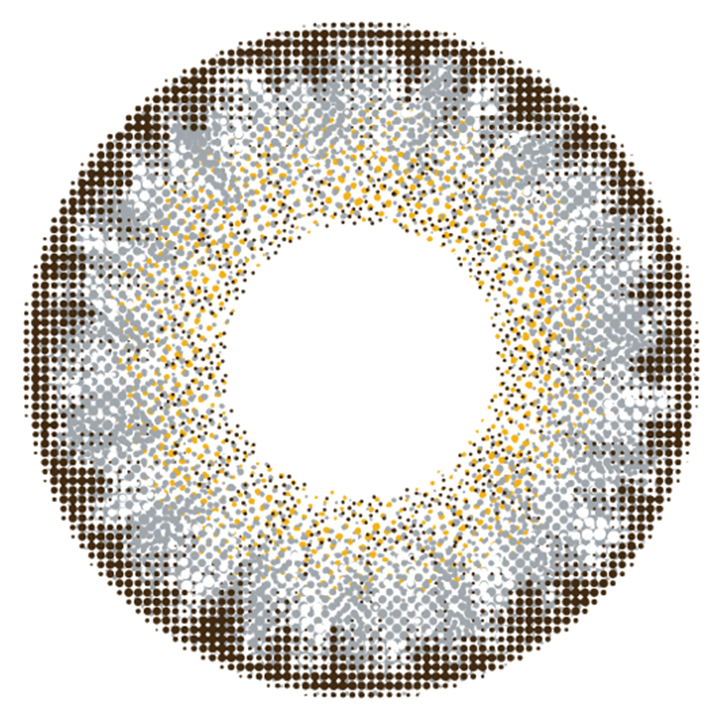カラーコンタクトレンズ、colors ハーフグレーゴールド | 1dayのレンズ画像