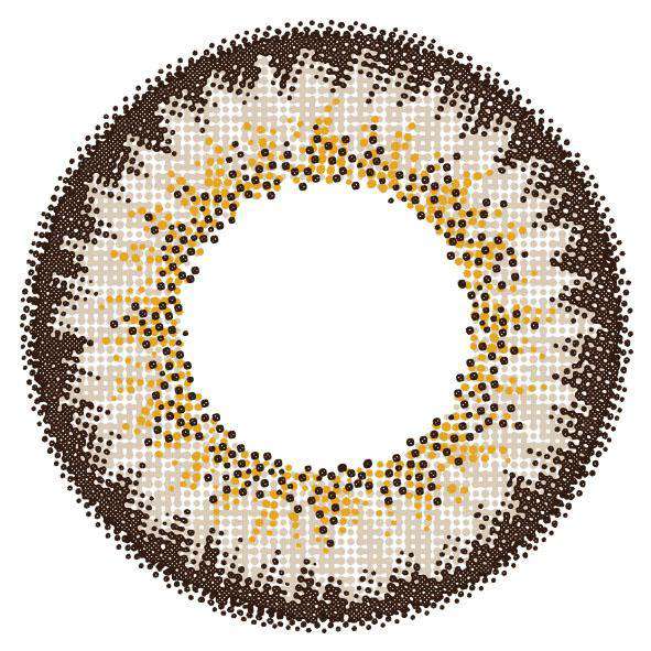 カラーコンタクトレンズ、loveil キャラメルグロー | 1dayのレンズ画像