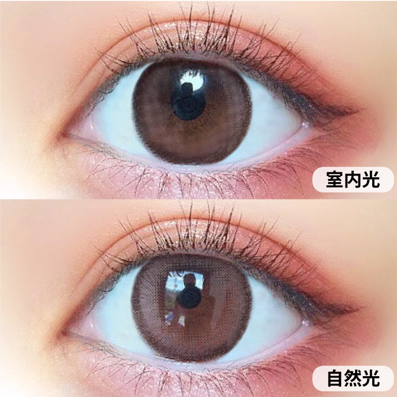 カラーコンタクトレンズ、MOTECON つやモテチェリー | 1monthを装用した状態の目のアップ画像