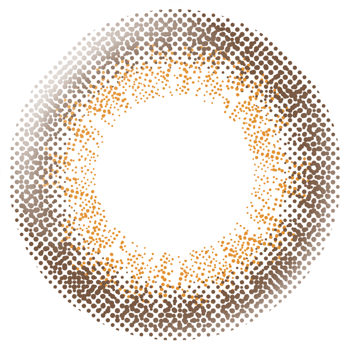 カラーコンタクトレンズ、éRouge フレアブラウン | 2weekのレンズ画像