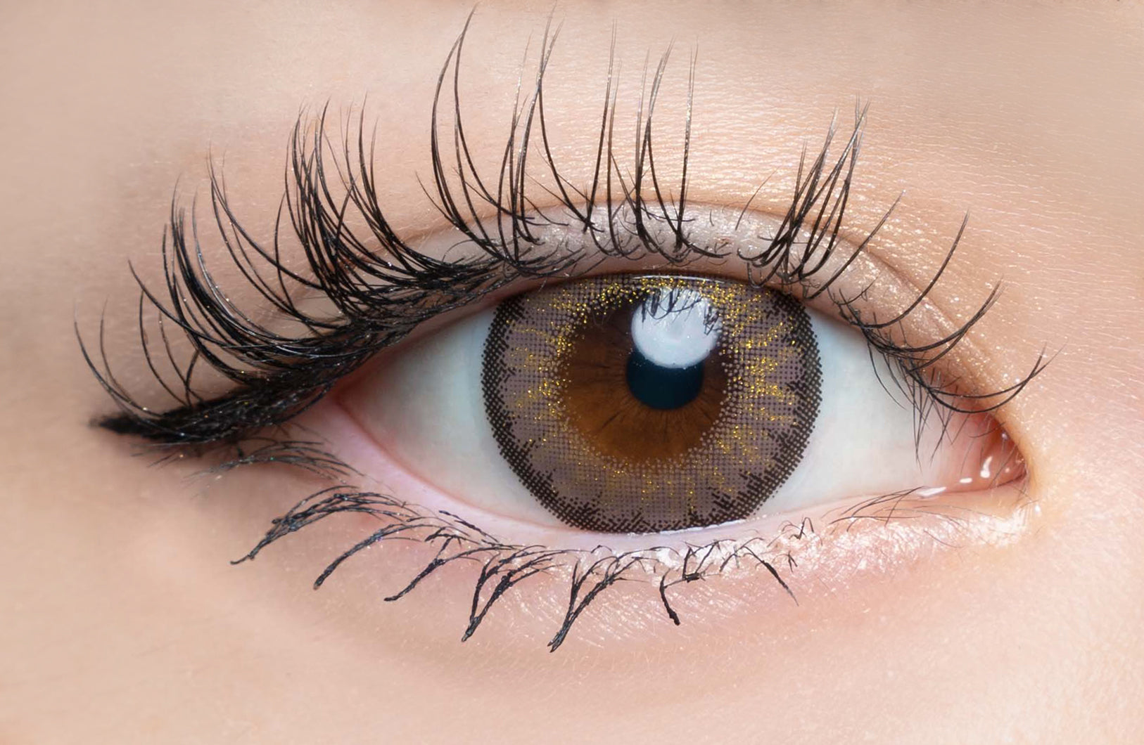 カラーコンタクトレンズ、loveil ルモアヴィーナス | 1dayを装用した状態の目のアップ画像