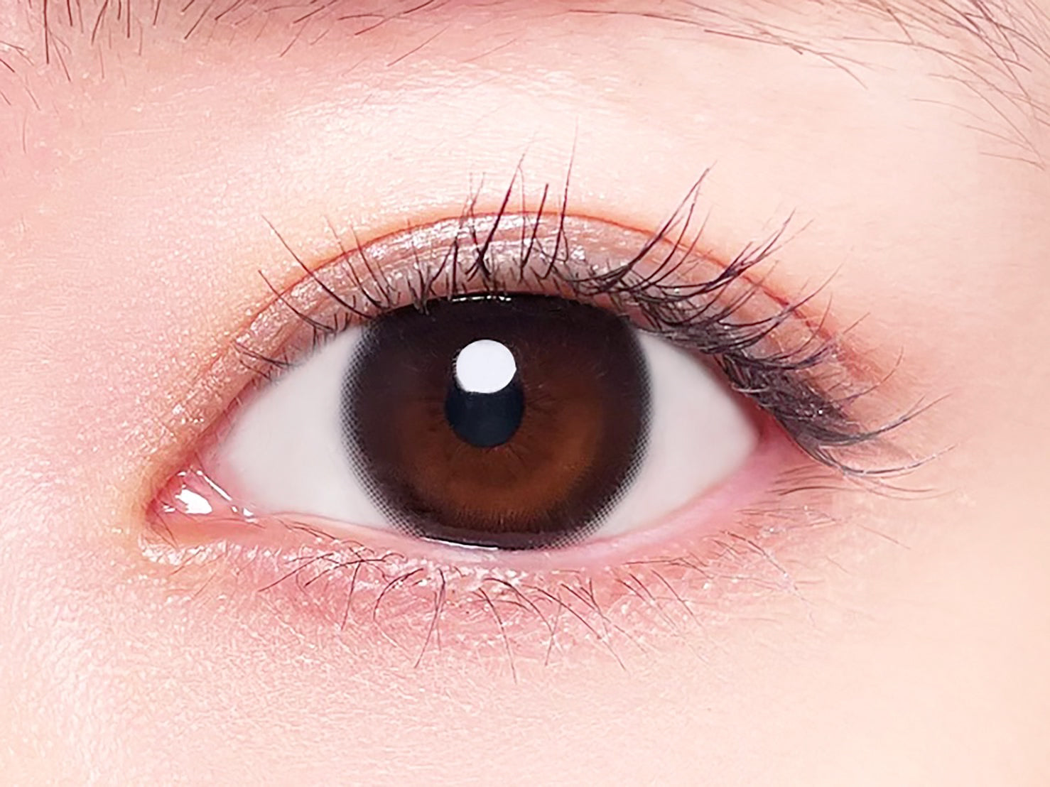 カラーコンタクトレンズ、BELTA ナチュラルブラック | 2weekを装用した状態の目のアップ画像