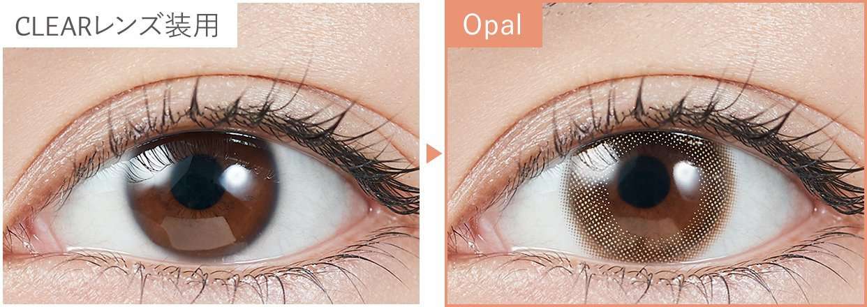 カラーコンタクトレンズ、TOPARDS オパール | 1dayを装用した状態の目のアップ画像