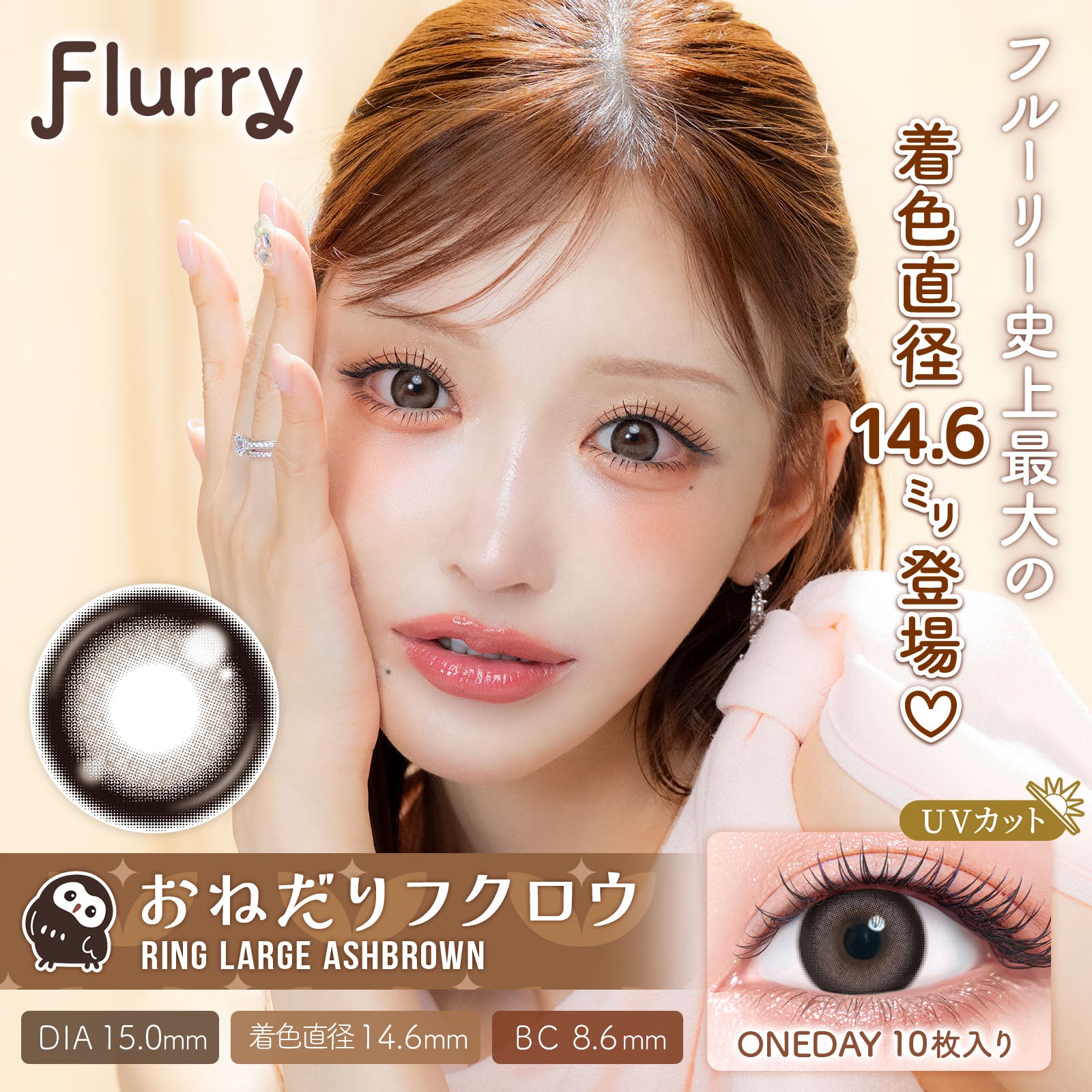 环形大号烟灰棕（撒娇猫头鹰） [Flurry] | 日抛